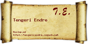Tengeri Endre névjegykártya